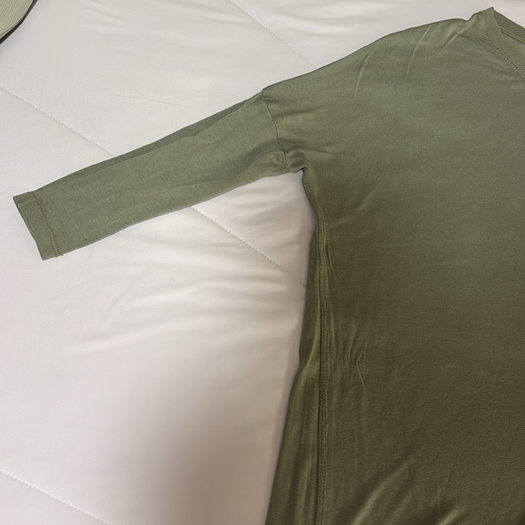 Jarbo Dress Green Gray Dolman Sleeves Knit Stretchy L - Picture 5 of 5